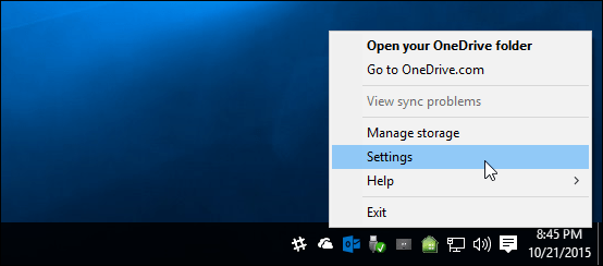 OneDrive-Einstellungen Windows 10