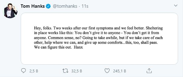 Tom Hanks heilte
