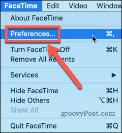 Mac Facetime-Einstellungen