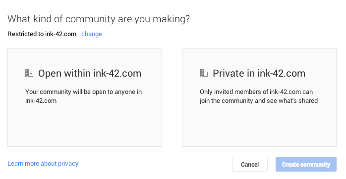 Google + eingeschränkte Community