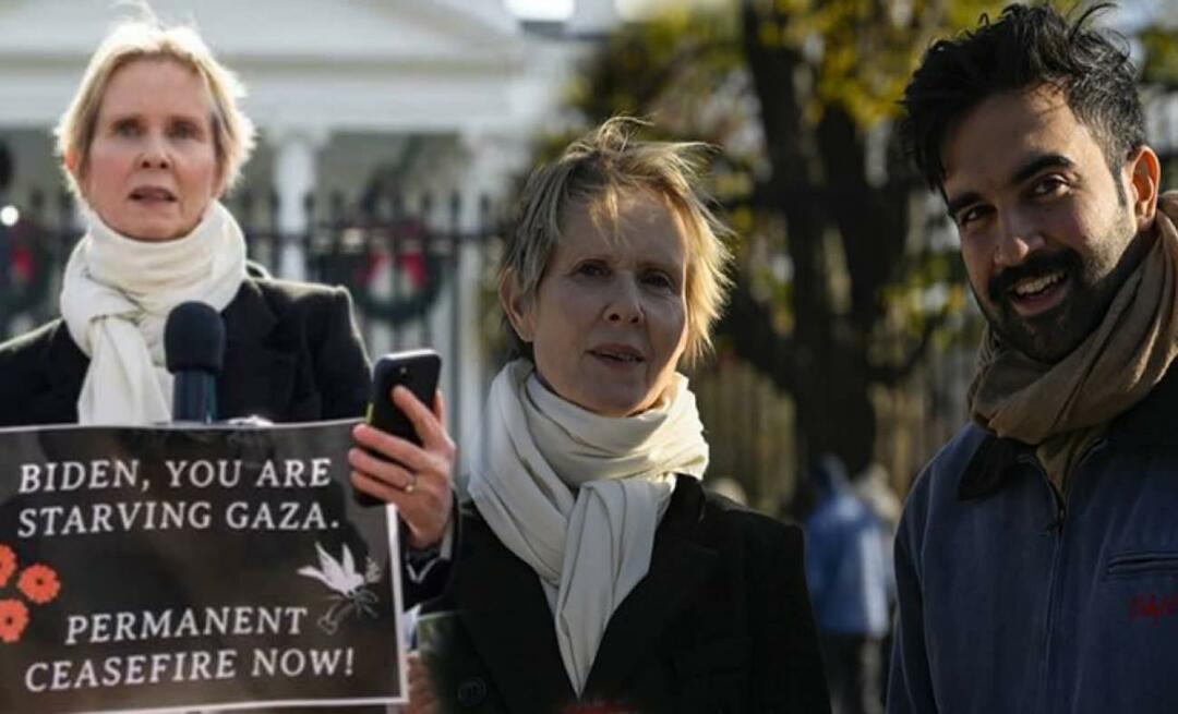 Die amerikanische Schauspielerin Cyntia Nixon hat sich vor dem Weißen Haus für die Palästinenser eingesetzt!