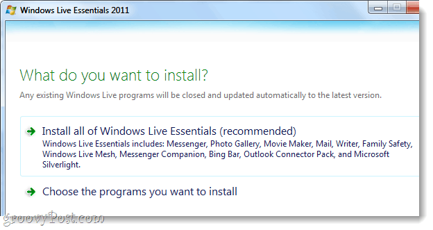 Installieren Sie Windows Live Essentials