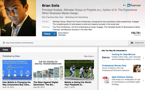 Linkedin Profil Brian Solis