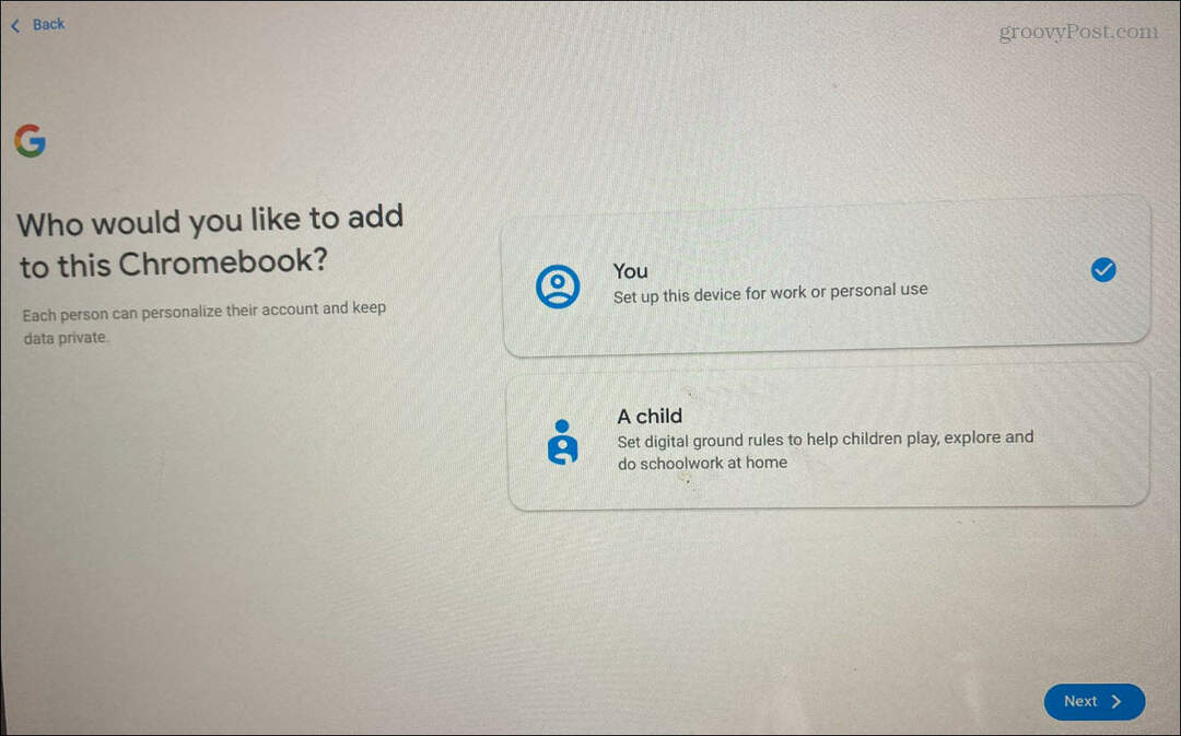 Fügen Sie einen Benutzer auf dem Chromebook hinzu