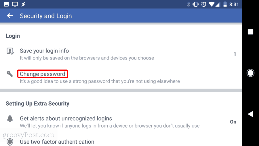 Facebook Passwort ändern