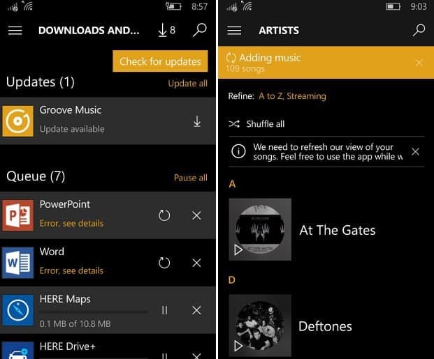 Groove Music Update Windows 10 Mobile