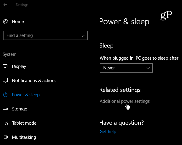 Anpassen der Funktionen des Netzschalters in Windows 10