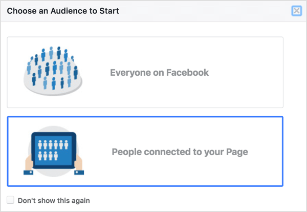 Wählen Sie in Facebook Audience Insights Personen aus, die mit Ihrer Seite verbunden sind.