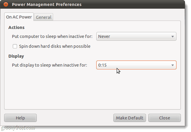 Stellen Sie die Anzeige auf Ruhezeit, Ubuntu Power Management