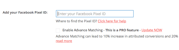 Fügen Sie Ihre Pixel-ID von Facebook in das PixelYourSite-Plugin ein.