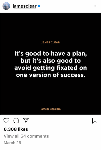 Beispiel eines Instagram-Geschäftspostens mit Zitat