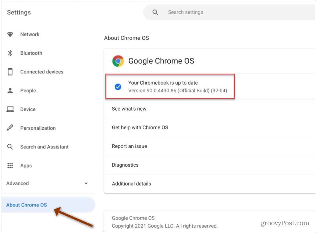 über Chrome OS Version 90