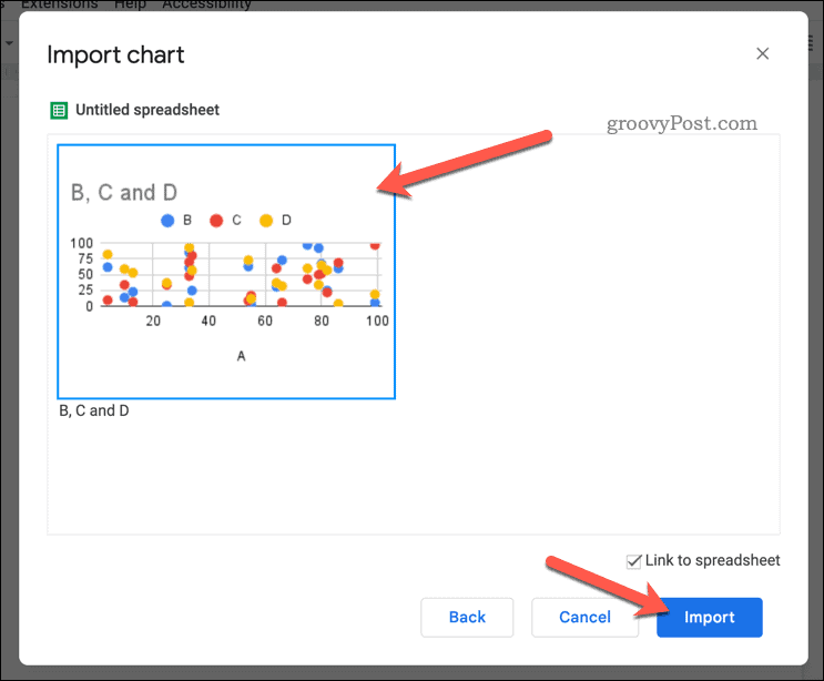 Importieren eines Diagramms in Google Docs