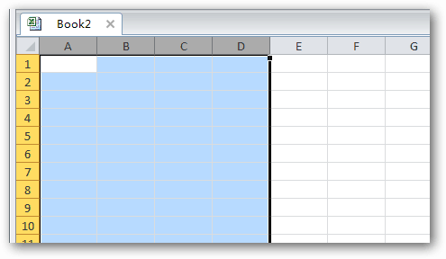 Microsoft Excel Spreadhseet Zellen ausgewählt