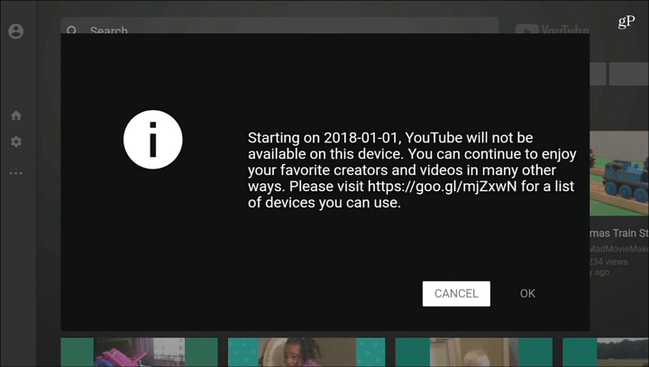 YouTube nicht mehr verfügbar Fire TV