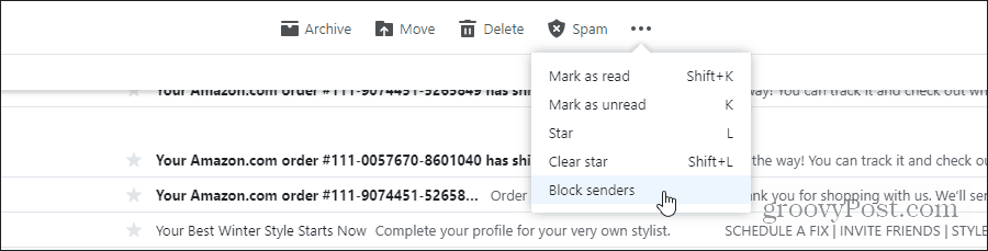 Blocksender in Yahoo Mail