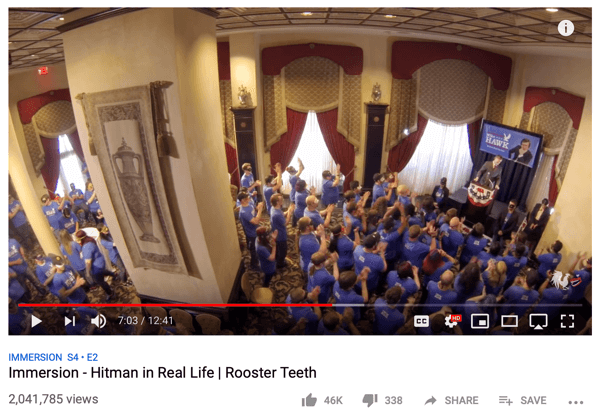 Beispiel für das Superfan-Engagement von Rooster Teeth auf YouTube.