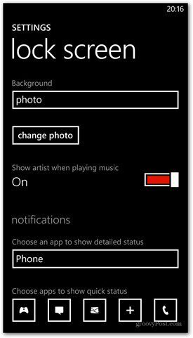 Windows Phone 8 passt die Sperrbildschirmoptionen an
