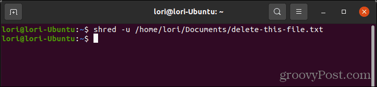 Löschen Sie eine Datei sicher mit dem Befehl shred in Linux