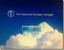 Popup "Passwort geändert"