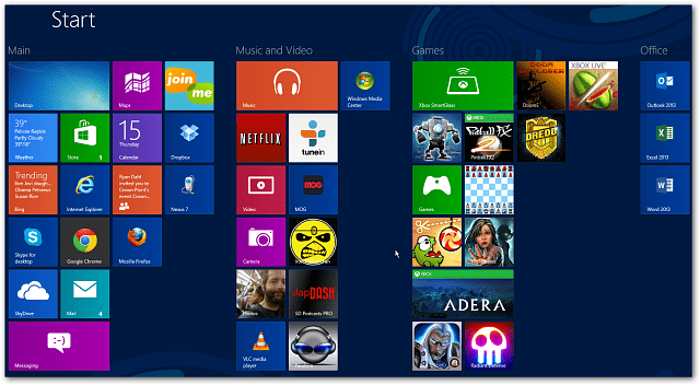 Hinzufügen von Windows 8-Startbildschirm-App-Zeilen