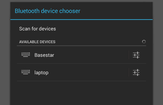 Android Bluetooth Geräteauswahl