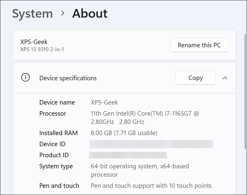 Finden Sie Ihre Intel-CPU-Generation unter Windows 11