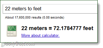 Rechner rechnet Meter in Fuß um