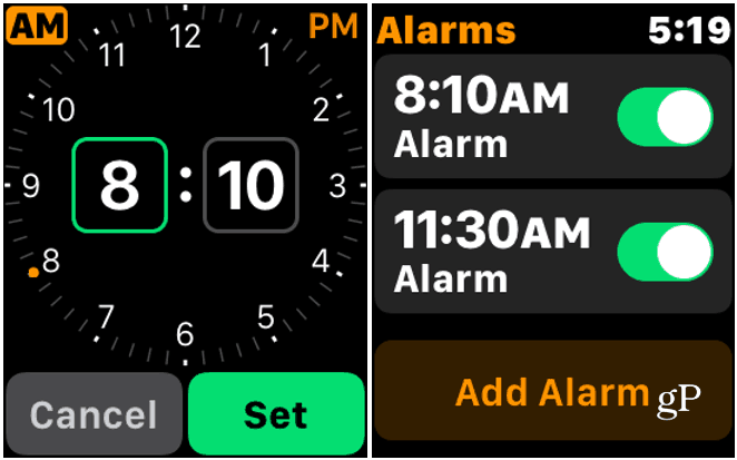 2 Stellen Sie den Alarm Apple Watch ein