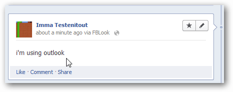 Facebook-Status über Outlook aktualisiert