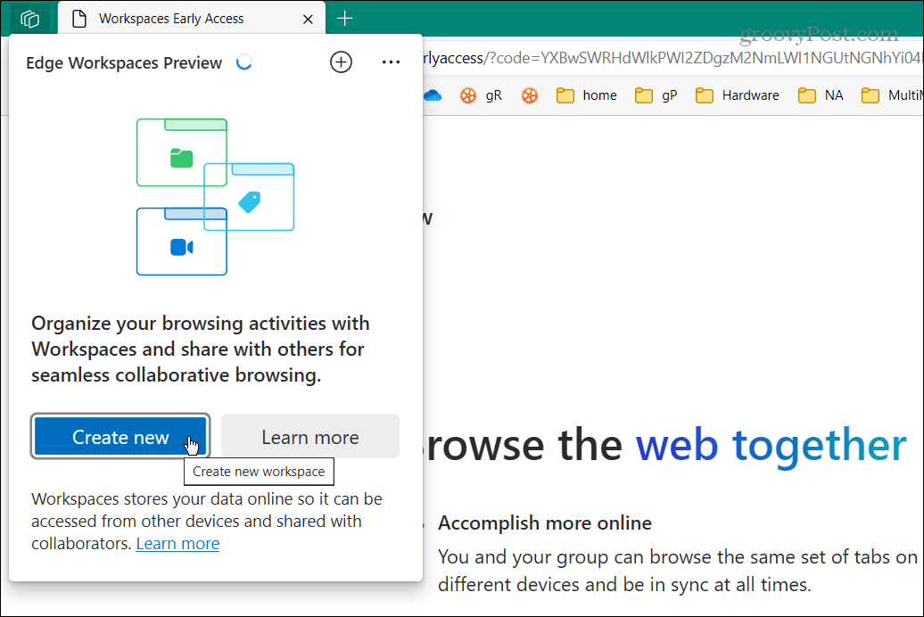 Microsoft Edge-Arbeitsbereiche