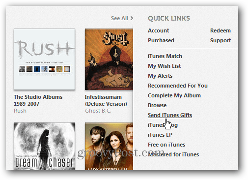 Quick Links in iTunes