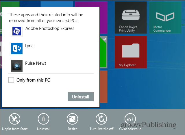 Windows 8.1 erleichtert die gleichzeitige Deinstallation mehrerer Apps