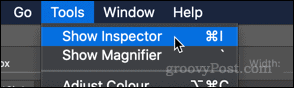 Inspector-Option in der macOS Preview-App anzeigen