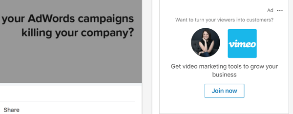 Beispiel einer LinkedIn Dynamic Content-Anzeige.