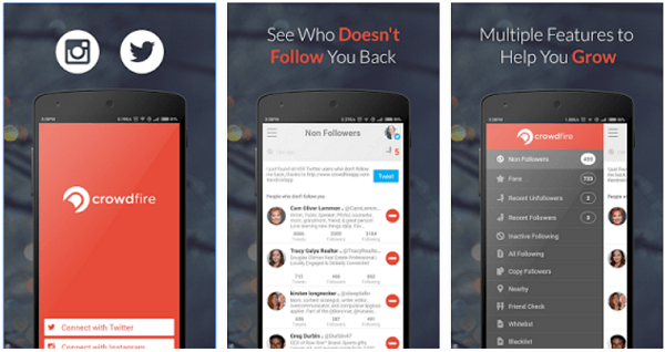Mit Crowdfire können Sie auf Twitter und Instagram veröffentlichen, Ihre Follower verwalten und vieles mehr.