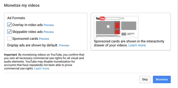 Wählen Sie YouTube-Anzeigentypen