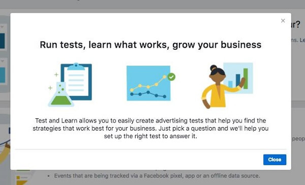 Facebook Business Manager führt ein neues Test- und Lern-Tool ein.