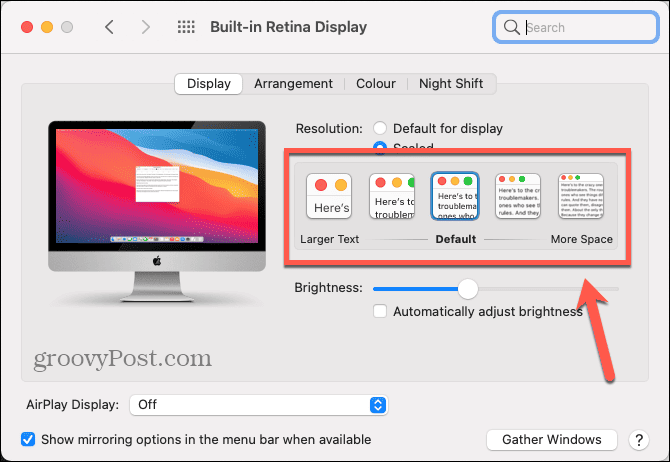 Mac-Bildschirmauflösung