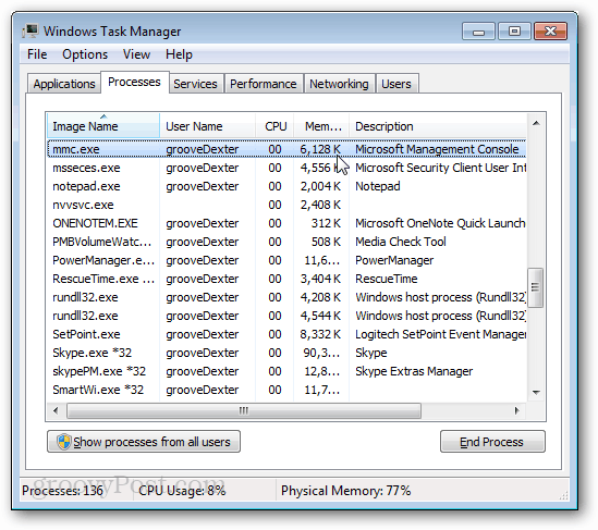Windows Task-Manager mmc.exe