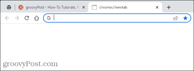 Eine leere Seite „Neuer Tab“ in Chrome