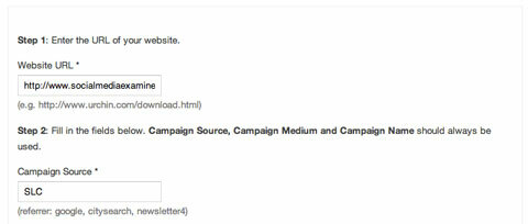 slc Kampagnenmarker im Google URL Builder