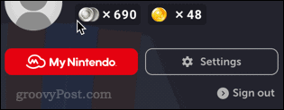 Nintendo Online-Einstellungsschaltfläche