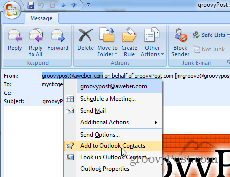 Zu Kontakten hinzufügen Outlook 2007