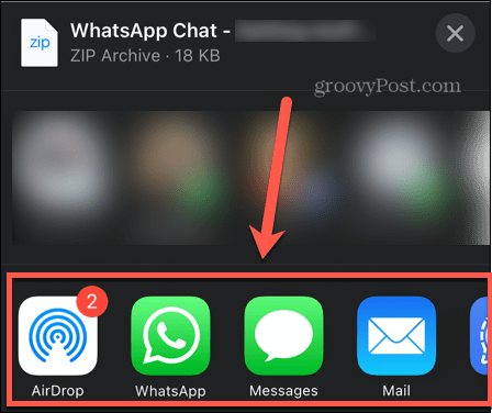 WhatsApp-Exportoptionen