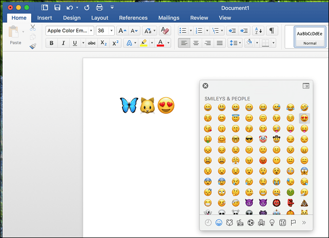 Aktivieren Sie Emoji Macos Tastatur Microsoft Word