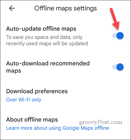 Offline-Google Maps-Karten automatisch aktualisieren