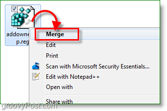 Windows 7-Screenshot - Führen Sie den Fix für den Registrierungsschlüssel zusammen
