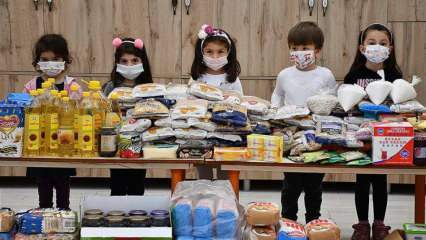 Die Kleinen begeisterten die Bedürftigen im Ramadan mit ihrem Taschengeld