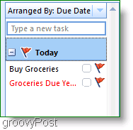Screenshot: Aufgabenleiste von Outlook 2007 
